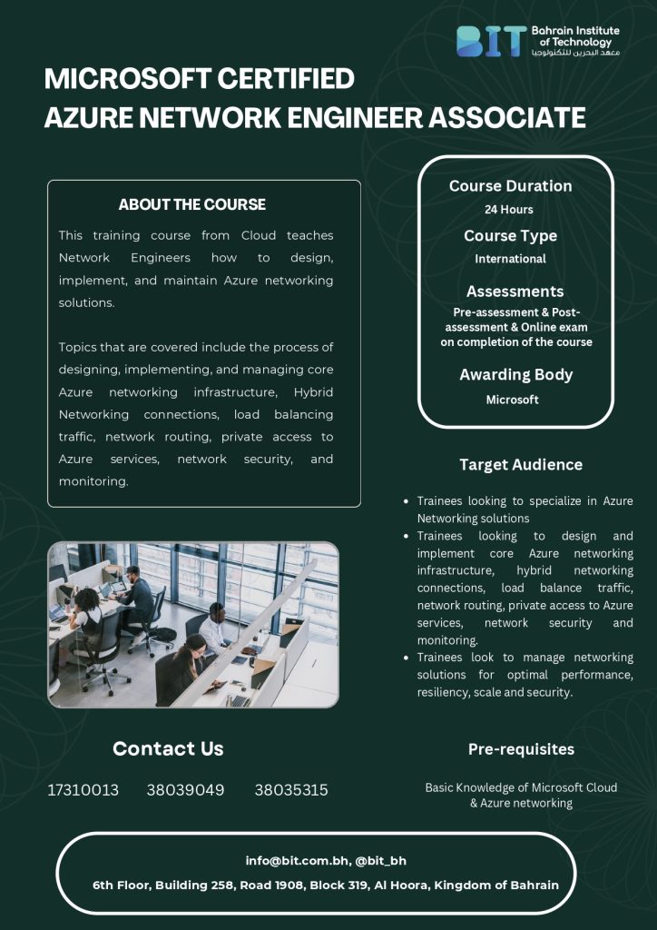 Microsoft Certified Azure Network Engineer Associate – BIT